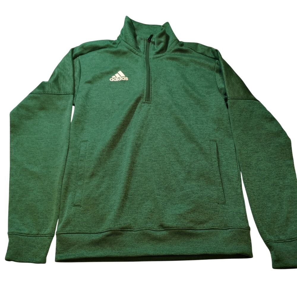 Adidas Team Issue Women's Green Athletic 1/4 Zip Pullover Sweatshirt L